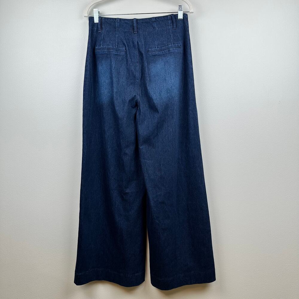 Halara Flex High Waisted Pockets Washed Casual Wide Leg Jeans Medium - Picture 7 of 12